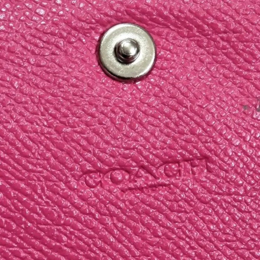 Coach Crossgrain Leather Small Wallet Pink
